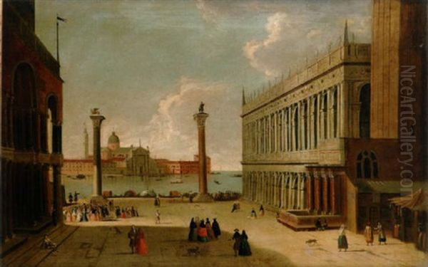 The Piazzetta, Venice Looking South Towards San Giorgio Maggiore Oil Painting by  Master of the Langmatt Foundation Views