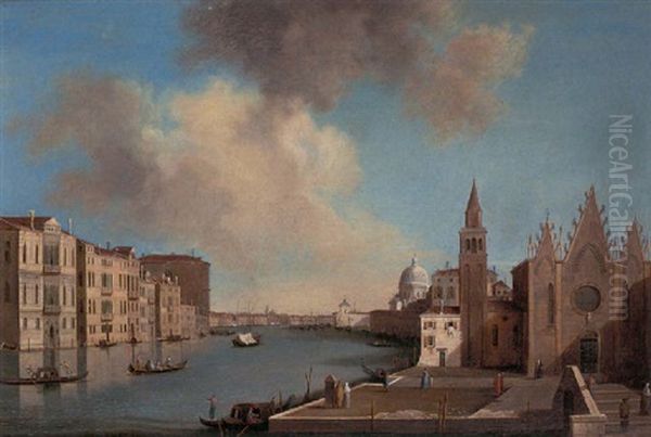 The Grand Canal, Venice, Looking East With The Scuola Della Carita Oil Painting by  Master of the Langmatt Foundation Views