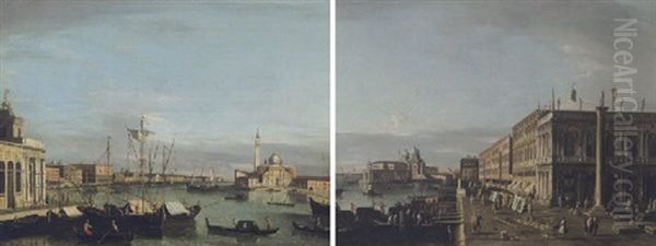 The Riva Degli Schiavoni, Venice, With The Entrance To The Grand Canal Oil Painting by  Master of the Langmatt Foundation Views