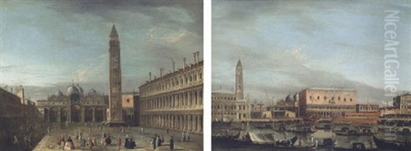 The Piazza San Marco, Venice, From The West Oil Painting by  Master of the Langmatt Foundation Views