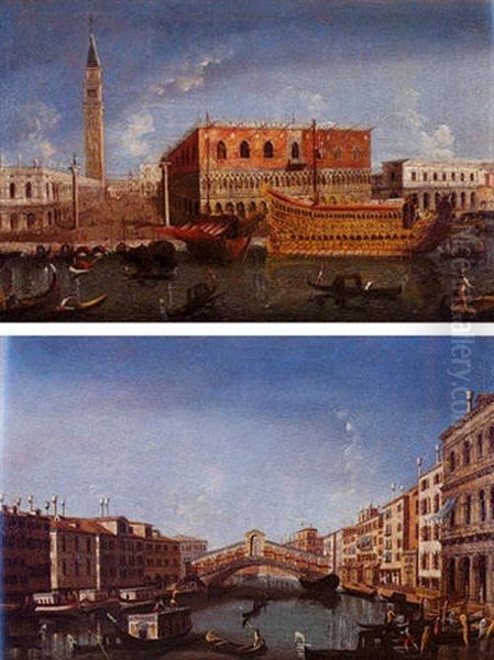 La Place Saint Marc Vue Du Grand Canal Oil Painting by  Master of the Langmatt Foundation Views