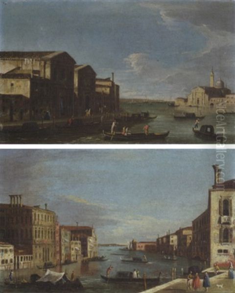 San Giorgio Maggiore, Venice, From The Guidecca Oil Painting by  Master of the Langmatt Foundation Views