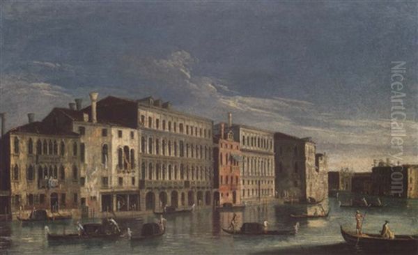 The Grand Canal, Venice, Looking South From The Palazzo Da Lezze Towards S. Maria Della Carita Oil Painting by  Master of the Langmatt Foundation Views