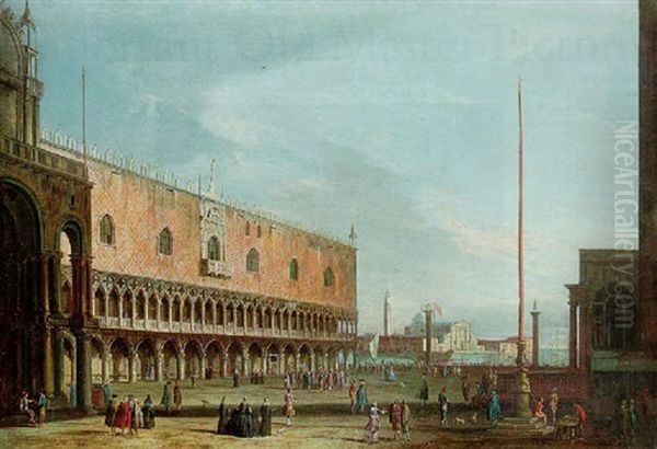 Venice: The Piazzetta And The Doge's Palace Looking South Towards The Church Of San Giorgio Maggiore Oil Painting by  Master of the Langmatt Foundation Views