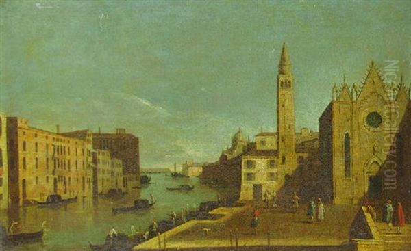 The Grand Canal, Venice, Looking East With The Scuola Della Carita Oil Painting by  Master of the Langmatt Foundation Views