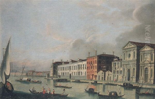 Veduta Veneziana Col Canale Della Giudecca E Le Zattere Dagli Incurabili Allo Spirito Santo Oil Painting by  Master of the Langmatt Foundation Views