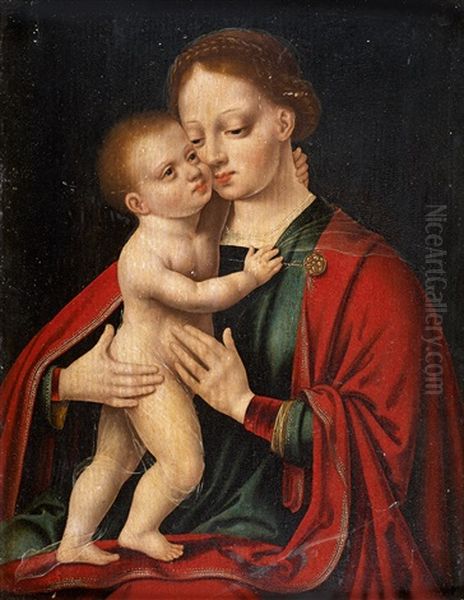 Vierge A L'enfant Oil Painting by  Master of the Parrot