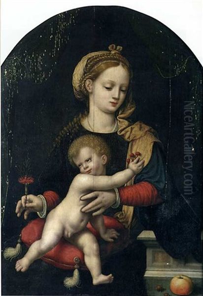 La Vierge A L'enfant Oil Painting by  Master of the Parrot