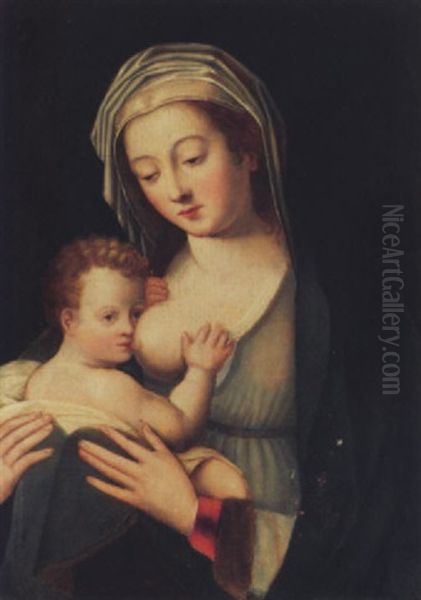 Madonna Mit Kind Oil Painting by  Master of the Parrot