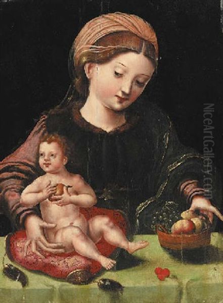 The Virgin And Child Oil Painting by  Master of the Parrot