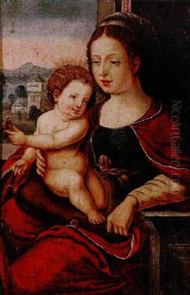 The Virgin And Child Oil Painting by  Master of the Parrot