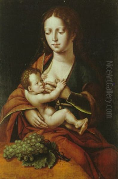 Madonna And Child Oil Painting by  Master of the Parrot