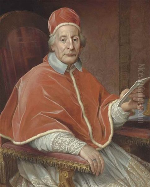 Portrait Of Pope Clement Xii, Seated Oil Painting by Agostino Masucci