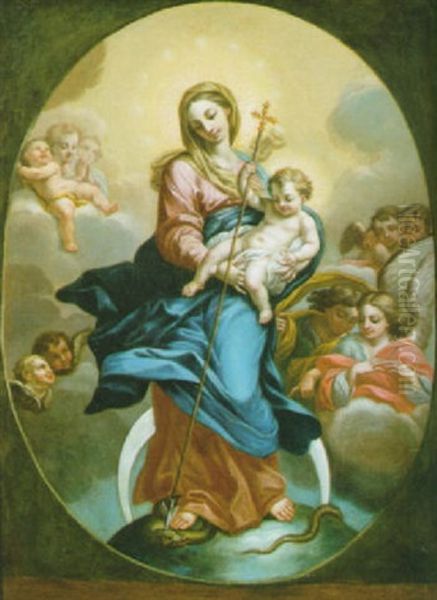 Immacolata Concezione Oil Painting by Agostino Masucci