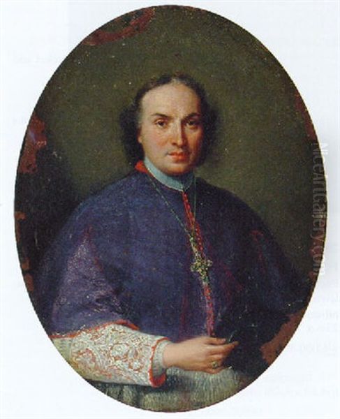 Portrait Of A Cleric, In Clerical Robes Oil Painting by Agostino Masucci