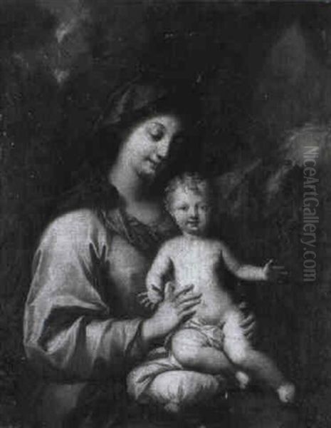 Vierge A L'enfant Oil Painting by Agostino Masucci