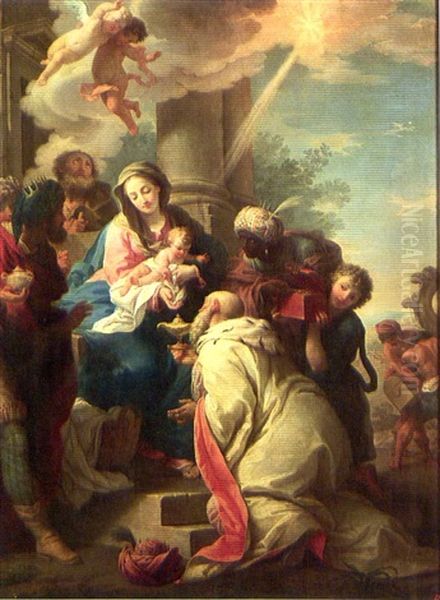 The Adoration Of The Magi Oil Painting by Agostino Masucci