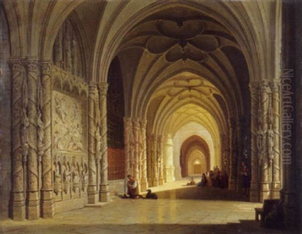 Kerkinterieur Oil Painting by Joseph Maswiens