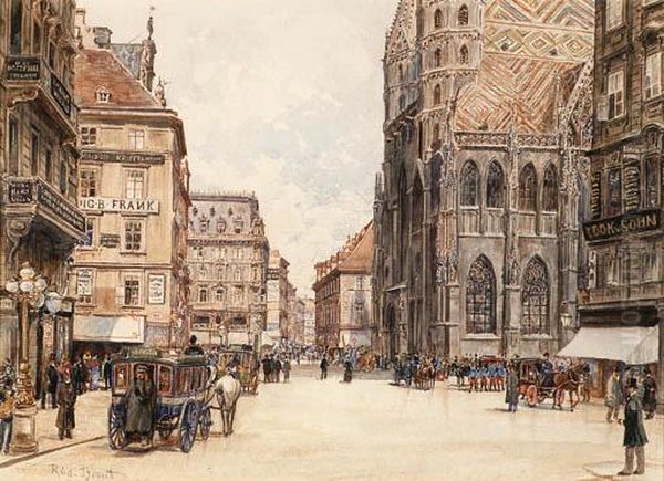 Stefansplatz, Vienna Oil Painting by Rudolf Bernt