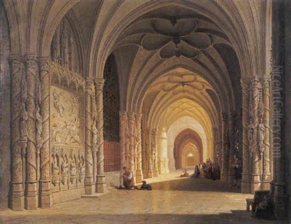 Kerkinterieur Oil Painting by Joseph Maswiens