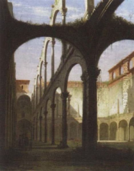 Cathedral Ruins Oil Painting by Joseph Maswiens