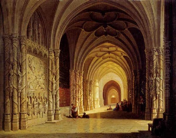 Kerkinterieur Oil Painting by Joseph Maswiens