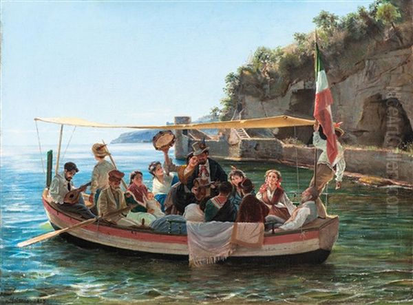 Musikantenboot Oil Painting by Edoardo Matania