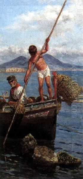 Young Boy And Fisherman Oil Painting by Edoardo Matania