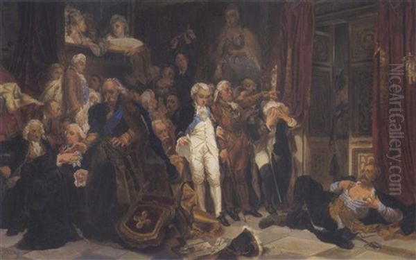 Der Abgeordnete Tadeusz Rejtan Protestiert Gegen Die Teilung Polens 1773 Oil Painting by Jan Matejko