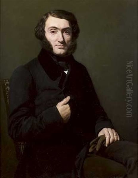 Portrait Presume De Monsieur Hortensius Marie Philibert Rousselin De Corbeau De Saint-albin Oil Painting by Charles Paulin Matet