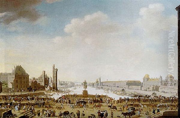 A View Of Paris From The Pointe De La Cite, With The Louvre And The Tour De Nesle Oil Painting by Theodor Dirck Matham