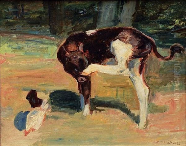 Kalb Und Huhn Oil Painting by Arvid Mather