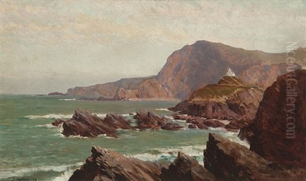 Coastal Scene Oil Painting by John Mather