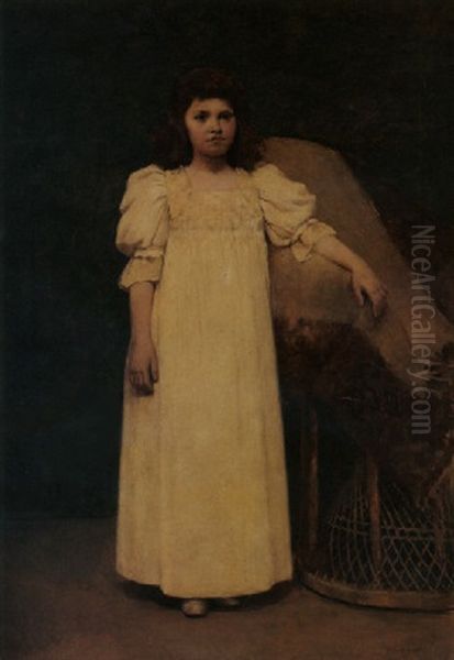 A Portrait Of Pauline Marie Mathews Oil Painting by Arthur Frank Mathews