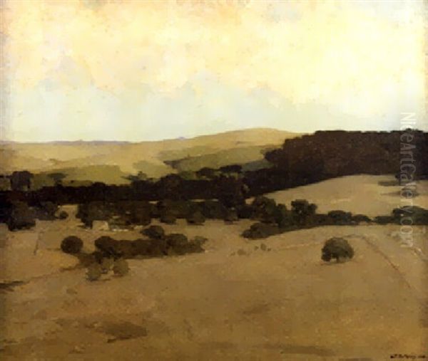 Landscape, Bay Area Oil Painting by Arthur Frank Mathews