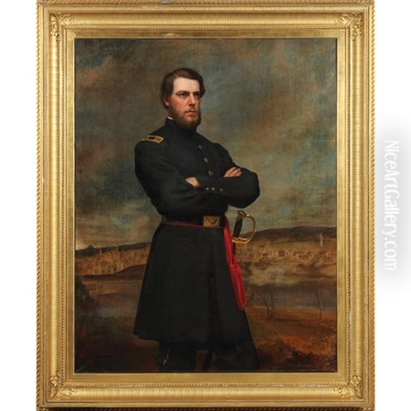 Early Portrait Of A Future Union Brigadier Oil Painting by William Thomas Mathews