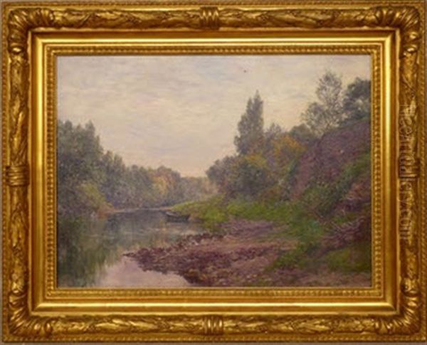 Vue De La Riviere Oil Painting by Gabriel Mathieu