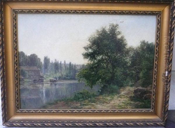 Paysage Au Moulin Oil Painting by Gabriel Mathieu