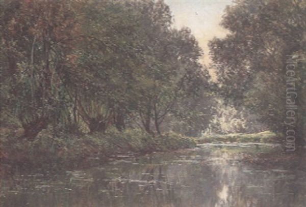 Bords De La Marne, Champagne Oil Painting by Gabriel Mathieu