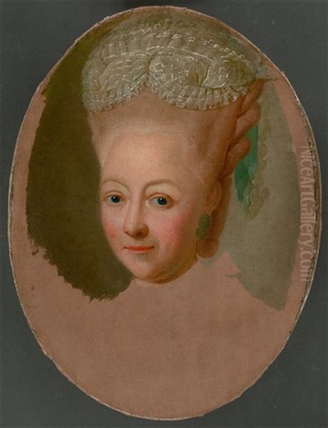 Non-finito: Duchess Luise Friederike Of Mecklenburg-schwerin, Nee Princess Of Wurttemberg (1722-1791) Oil Painting by Georges David Mathieu