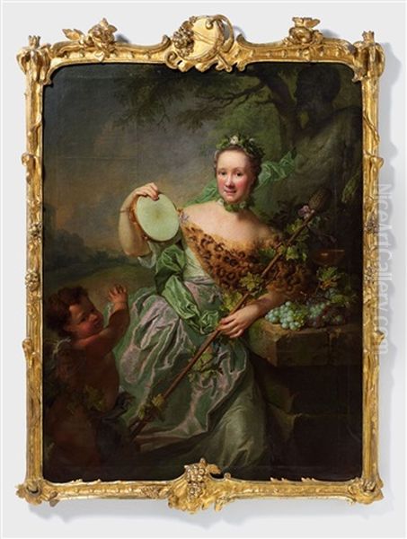 Portrat Der Anna Regina Von Olthoff Als Bachhantin Oil Painting by Georges David Mathieu