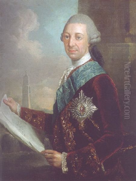 Portrait Of Friedrich, Duke Of Mecklenburg-schwerin Oil Painting by Georges David Mathieu