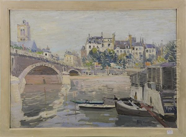 Pont Notre-dame A Paris Oil Painting by Paul Mathieu