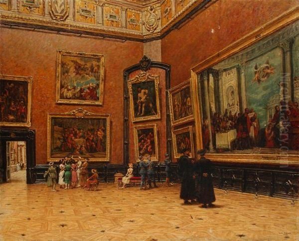 Visite Au Louvre Oil Painting by Louis Beroud