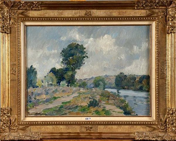 Bords De La Seine Oil Painting by Paul Mathieu