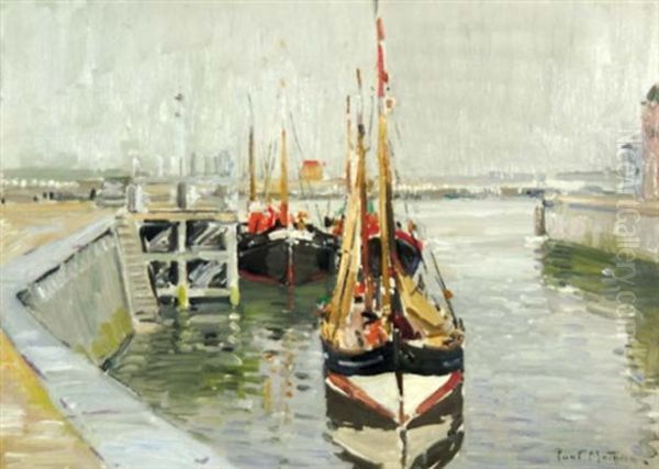 Le Port D'ostende Oil Painting by Paul Mathieu