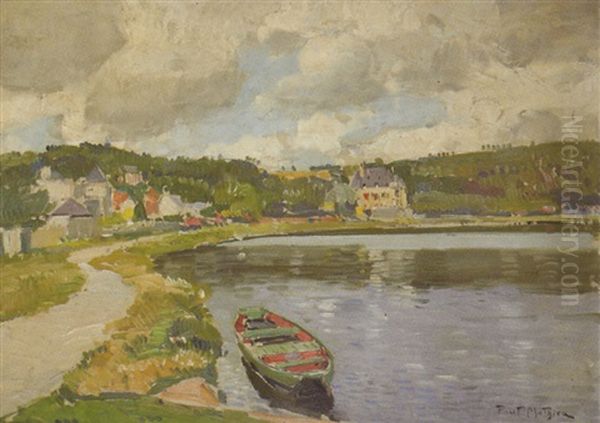 Peniche En Bord De Meuse Oil Painting by Paul Mathieu