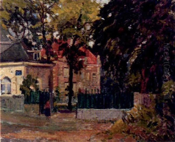 Ancien Chateau A Uccle Oil Painting by Paul Mathieu