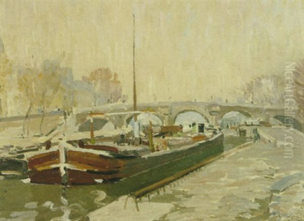 The Seine Oil Painting by Paul Mathieu