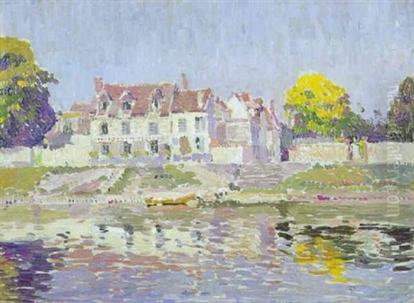 Maisons Au Bord De La Seine Oil Painting by Paul Mathieu